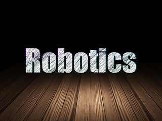 Image showing Science concept: Robotics in grunge dark room