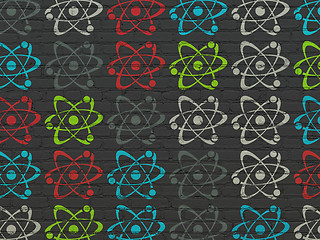 Image showing Science concept: Molecule icons on wall background