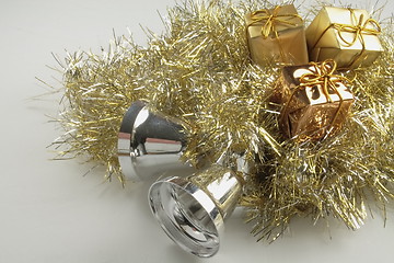 Image showing bows presents and tinsel