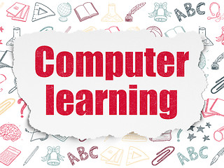 Image showing Education concept: Computer Learning on Torn Paper background