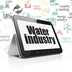 Image showing Manufacuring concept: Water Industry on Tablet Computer display