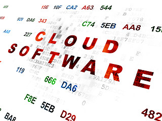Image showing Cloud technology concept: Cloud Software on Digital background