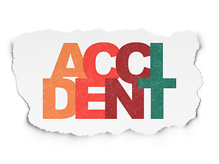 Image showing Insurance concept: Accident on Torn Paper background