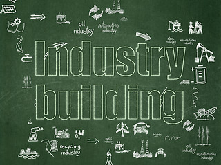 Image showing Industry concept: Industry Building on School Board background