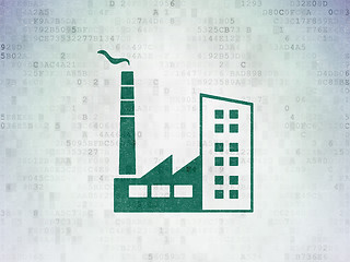 Image showing Manufacuring concept: Industry Building on Digital Paper background