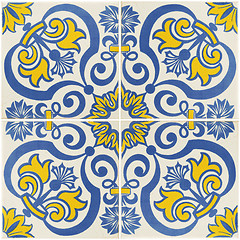 Image showing Traditional Portuguese glazed tiles