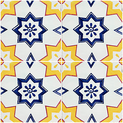 Image showing Traditional Portuguese glazed tiles