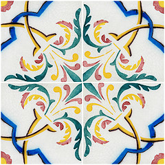 Image showing Traditional Portuguese glazed tiles