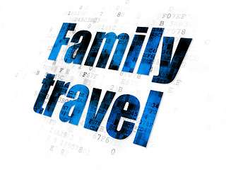 Image showing Tourism concept: Family Travel on Digital background