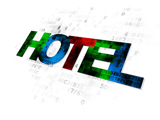 Image showing Vacation concept: Hotel on Digital background