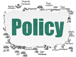 Image showing Insurance concept: Policy on Torn Paper background