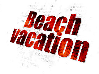 Image showing Vacation concept: Beach Vacation on Digital background