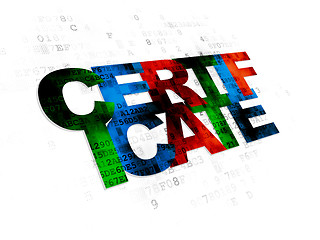 Image showing Law concept: Certificate on Digital background