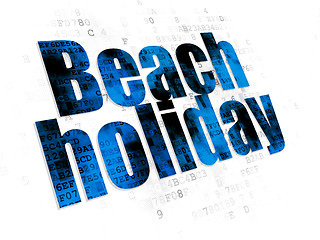 Image showing Vacation concept: Beach Holiday on Digital background