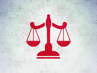 Image showing Law concept: Scales on Digital Paper background