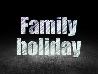 Image showing Travel concept: Family Holiday in grunge dark room