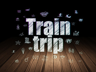 Image showing Travel concept: Train Trip in grunge dark room