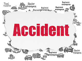 Image showing Insurance concept: Accident on Torn Paper background