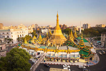 Image showing Sule pagoda in central Yangon, Myanmar, Burma.