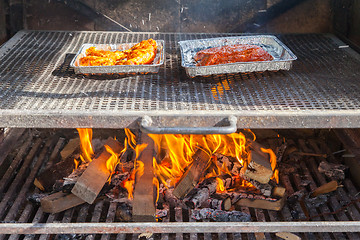 Image showing Meat getting ready on bbq