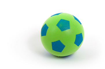 Image showing Studio shot of a green foam ball