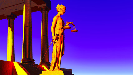 Image showing Lady Justice in court