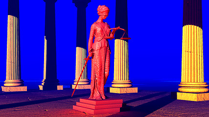 Image showing Lady of Justice in court