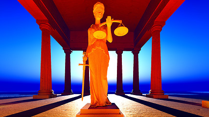 Image showing Lady of Justice in court