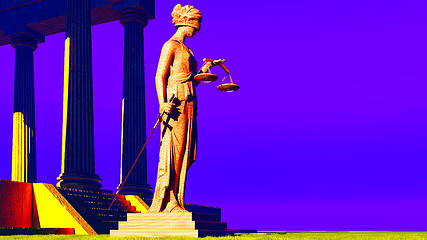 Image showing Lady Justice in court