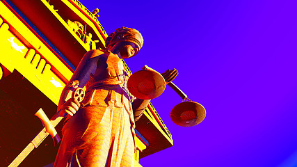 Image showing Lady Justice in court