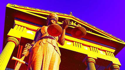 Image showing Lady Justice in court