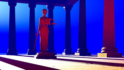 Image showing Lady of Justice in court