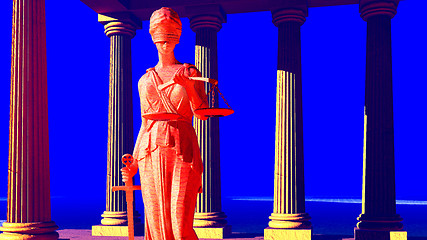 Image showing Lady of Justice in court