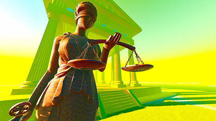 Image showing Lady of Justice in court