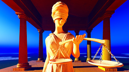 Image showing Lady of Justice in court