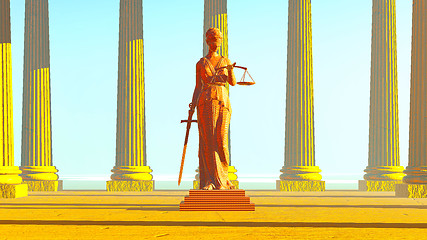 Image showing Lady of Justice in court