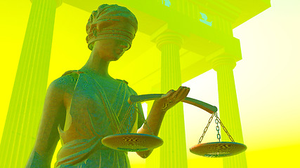 Image showing Lady Justice in court