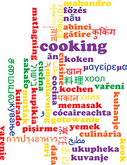 Image showing Cooking multilanguage wordcloud background concept