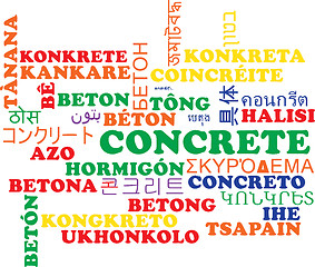 Image showing Concrete multilanguage wordcloud background concept