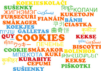 Image showing Cookies multilanguage wordcloud background concept