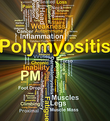 Image showing Polymyositis PM background concept glowing