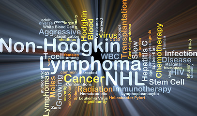 Image showing Non-Hodgkin lymphoma NHL background concept glowing