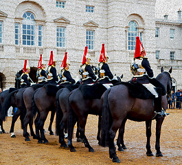 Image showing in london england horse and cavalry for    the queen