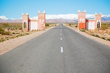 Image showing gate   in todra gorge morocco africa village