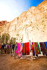 Image showing  in todra gorge morocco   scarf shop