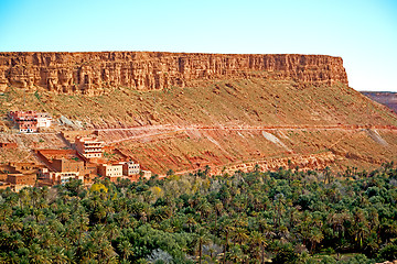 Image showing  in todra gorge morocco  and  village