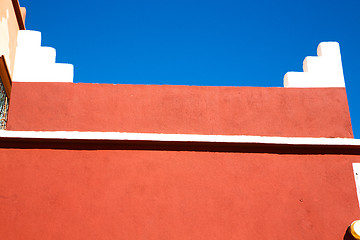 Image showing moroccan old wall and brick red