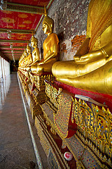 Image showing siddharta   in the temple pavement       step     wat  palaces  