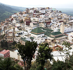 Image showing constructions from high in the       village    morocco africa f