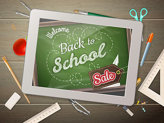 Image showing Tablet back to school Sale. EPS 10